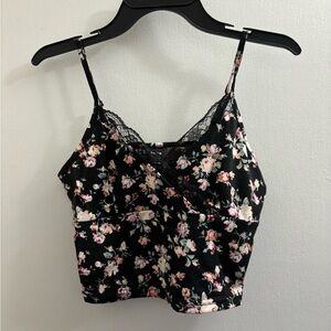 SHEIN Black Floral Lace Cami Top